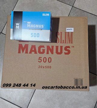 Сигаретні гільзи з фільтром для набивання тютюном MAGNUS SLIM Білі ящик 10 000 шт (20 блоків по 500 шт) SLM500 фото