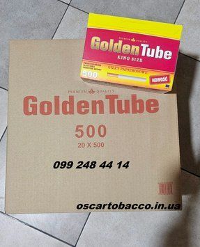 Сигаретні гільзи з фільтром для набивання тютюном GOLDENTUBE ящик 10 000 шт (20 блоків по 500 шт GOLD500 фото