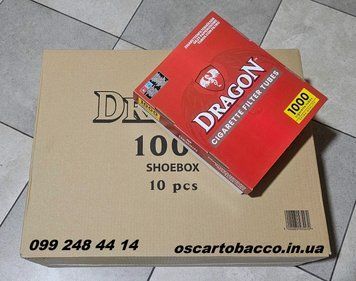 Гільзи для набивання сигарет тютюном DRAGON 10 000 шт (10 блоків по 1000 шт) DRAG1000 фото